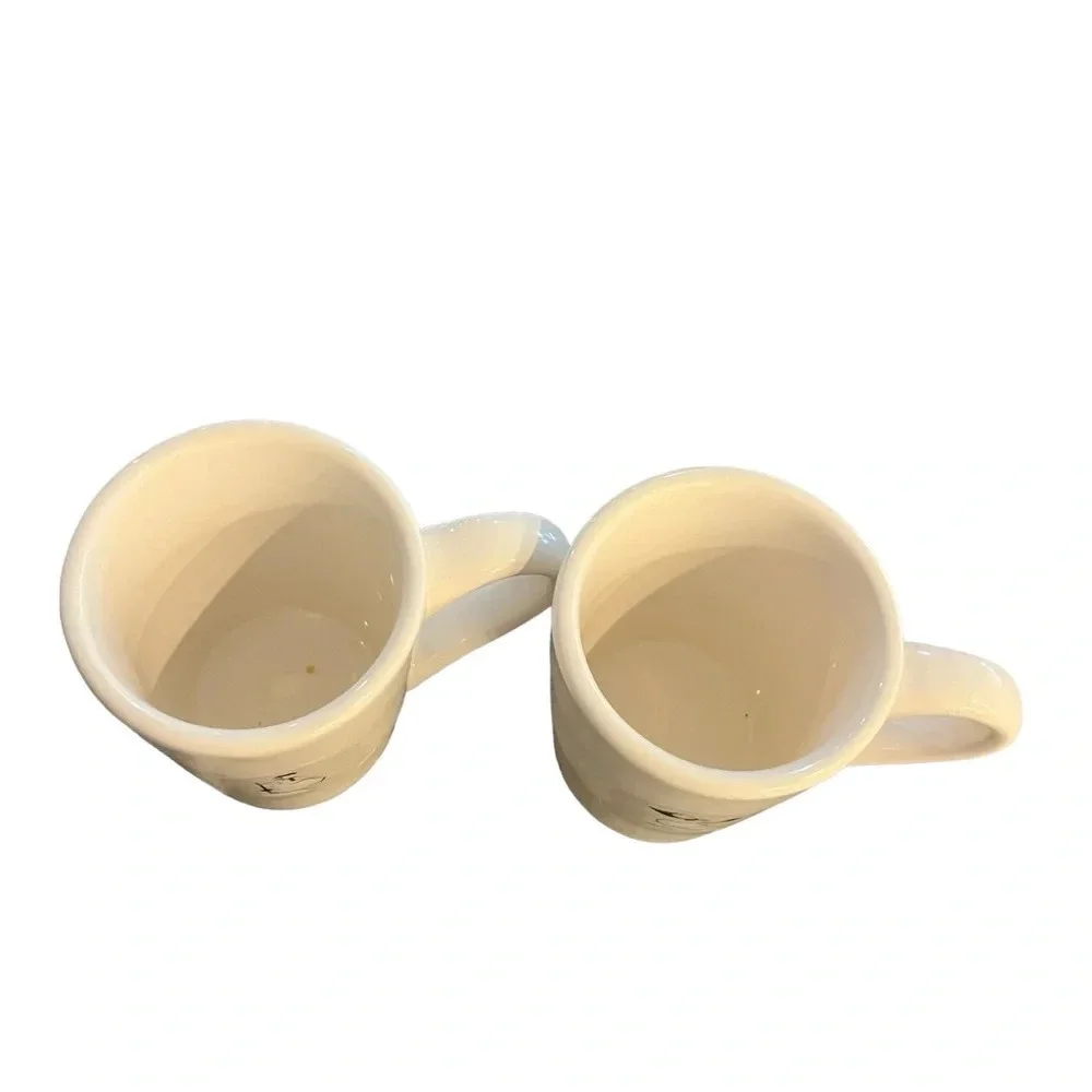 PAIR Williams Sonoma Snow Man and Woman Winter Holiday Mugs TWO